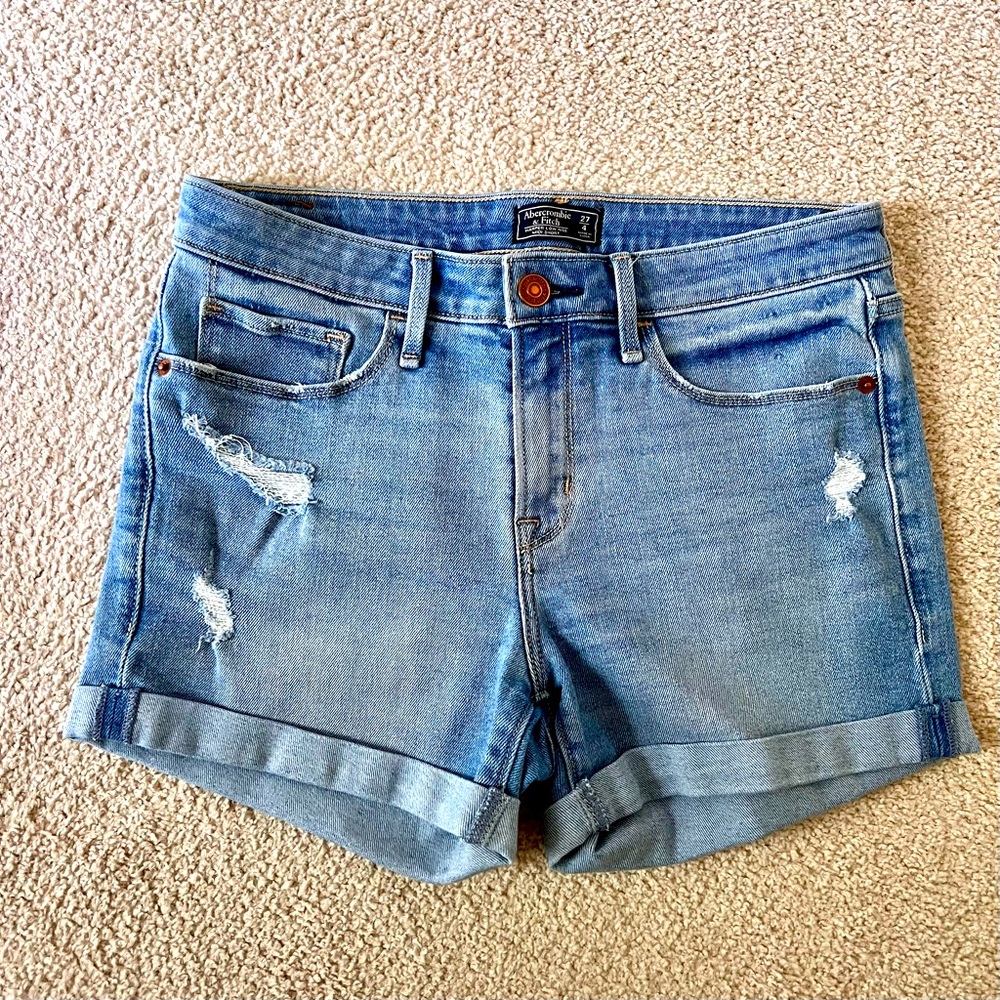 Abercrombie & Fitch Light Blue Denim Jean Shorts